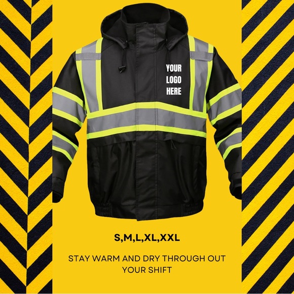 CLASS 3 SAFETY WATERPROOF SAFETY BOMBER JACKET - Picture 1 of 2